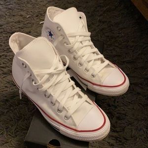 Converse white high top size 9